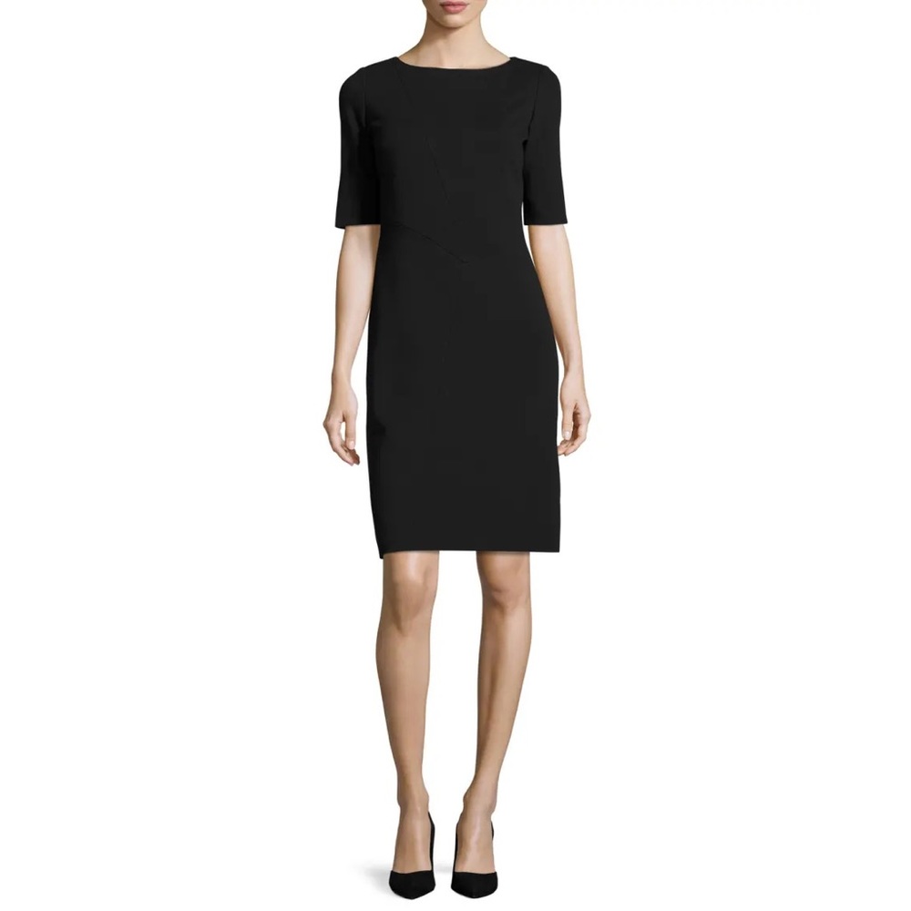 Lafayette 148 New York Grey Shealth Grey Midi Dress size 4